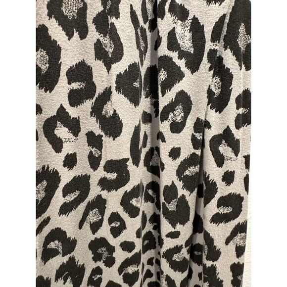 LK Bennett Size US6 Gray Black Leopard Print Long Sleeve Belted Dress READ - Picture 9 of 10